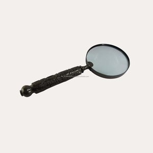แว่นขยายพกพาพร้อมที่จับเรซินและขอบทองเหลืองปรับแต่ง OEM แว่นขยายโลหะ - Product Image 3