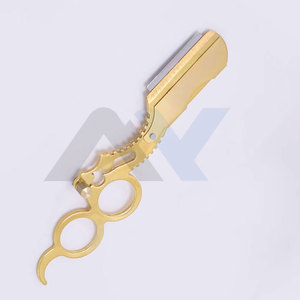 มีดโกนตัดผมตรงแบบมืออาชีพ ด้ามจับมีดโกนแบบ Shavette สแตนเลส วงแหวนคู่ สำหรับร้านตัดผม - Product Image 4