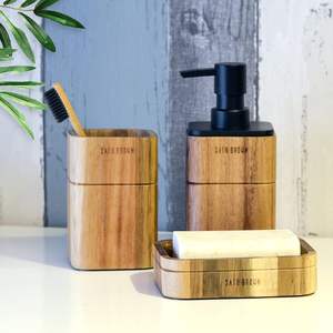 Juego de Accesorios de Baño de Madera de Lujo, Hecho a Mano, de Tres Piezas, Diseño Único, la Mejor Opción, Ecológico, Moderno, Estilo Natural - Product Image 3