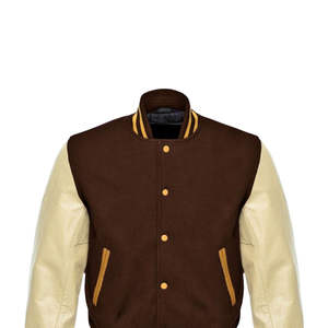 Blouson universitaire pour homme, couleur unie, personnalisable sur le devant, style urbain, polaire d'hiver, séchage rapide, respirant, pour le quotidien et le collège - Product Image 3