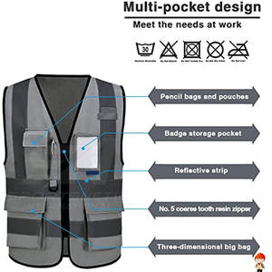 Gilet de travail réfléchissant sur mesure, qualité supérieure, gilet de travail pour homme, gilet de travail léger - Product Image 4