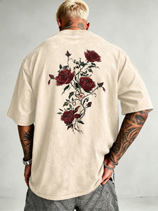 OEM Oversized Powerlifting Gym T Shirt Acid Wash <b>Vintage</b> Cotton Bodybuilding <b>Graphic</b> <b>Tee</b> - Product Image 1