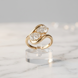 Anillo de Compromiso AMBER JEWELS T-3366 de Oro Amarillo con Piedra Natural, Engaste de Garras, Baño de Rodio, Certificado IGI, Estilo Original, Fino - Product Image 2