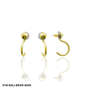 Handcrafted Christian Minimalist Gold Plated Brass <b>Hook</b> Stud Earrings with Surgical Steel Posts for Women'<b>s</b> Everyday Wear - Product Image 2