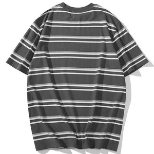 T-shirt en jersey tricoté à manches courtes Henley bleu clair pour homme, coupe classique, couleur unie, col rond, 180 grammes, écologique, vierge - Product Image 4