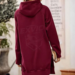 Sudadera con Capucha Larga para Mujer, Ropa de Moda, para Uso en Exteriores en Invierno, Corte Ajustado, Color Personalizado - Product Image 5