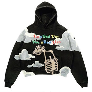 Sudadera con capucha para hombre de alta calidad, 100% algodón, para invierno, con estampado digital, lavado ácido, ecológica, transpirable, en varios colores. - Product Image 1