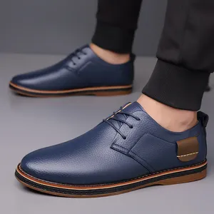 Chaussures habillées en cuir véritable pour hommes, style Oxford Brogue à lacets, chaussures décontractées italiennes de luxe, mocassins et loafers grandes tailles - Product Image 4