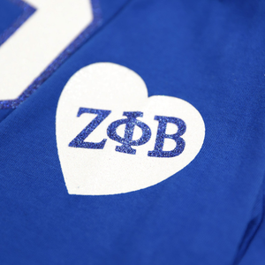Zeta Phi Beta 1920 Long Sleeve T Shirt Royal <b>Blue</b> Womens Greek Letter Tee ZPB Chenille Script Sorority Apparel Slim Fit Casual W - Product Image 3