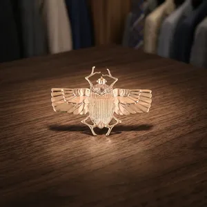 Pendentif Collier Scarabée 40x60MM en Laiton Plaqué Or et Argent, Design Personnalisé de Haute Qualité - Product Image 2
