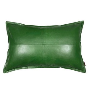 Embossed PU Leather Cushion <b>Cover</b> Rectangular Throw Pillow <b>Cover</b> Solid <b>Green</b> Modern <b>Sofa</b> Hotel Decor - Product Image 2