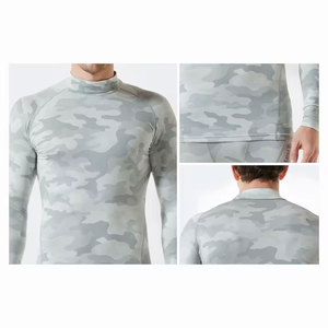 Haut de sport pour homme à manches longues, camouflage, respirant, anti-transpiration, séchage rapide, extensible dans quatre directions, coupe ajustée - Product Image 2