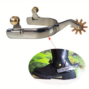 Éperons de cheval occidentaux en acier inoxydable avec engrenages et boucles en cuivre - Équipement d'équitation durable et résistant à la rouille - Product Image 6