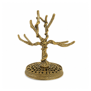 Vintage Brass Jewelry <b>Tree</b> <b>Stand</b> Decorative Necklace Bracelet Ring Holder Elegant Display Organizer for Vanity Storage and Decor - Product Image 1