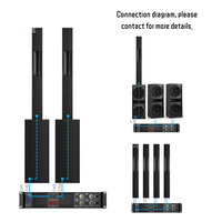 Système audio 500W 4 canaux stéréo/surround pour événements festifs, enceintes mini line array professionnelles PAT Jella 6x5 pouces, 12 pouces