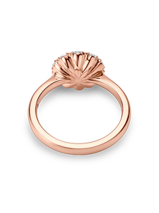 แหวนหมั้นสไตล์วินเทจหรูหรา ทองคำแท้ 14K ประดับเพชรเพาะเลี้ยงทรงเดซี่ ดีไซน์กลีบดอกไม้ละเอียดอ่อน แรงบันดาลใจจากวินเทจ ผลิตในอินเดีย - Product Image 4