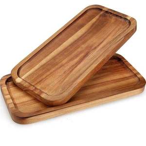 Plateau de service en bois massif fait à la main avec finition polie, design moderne et luxueux pour hôtel, restaurant et cuisine - Product Image 6