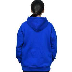 Sweat-shirts à capuche en coton polyester imprimé pour femmes, bleu royal, décontracté, coupe ample, manches longues, confortable et tendance - Product Image 4