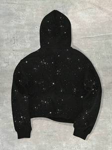 Sweat à capuche tendance Y2K Streetwear noir scintillant avec strass sur toute la surface pour homme, coupe oversize, décontracté, style Hip Hop, vente en gros - Product Image 6