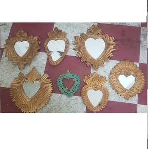 Gold Plated Metal Sacred Heart <b>Mirror</b> Decorative Sunburst Mirrored Wall <b>Hanging</b> Ornament for Easter Decor - Product Image 5