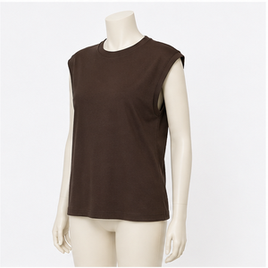 Camiseta de algodón con cuello redondo y manga corta extragrande para mujer - Product Image 1