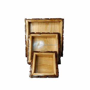 Plateaux carrés en bois fête apéritif fruits plateau de service décor grande planche à fromage en bois gâteau alimentaire sûr Snack assiettes - Product Image 3