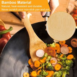 Ensemble de 6 ustensiles de cuisine en bambou, spatules et cuillères - Product Image 2