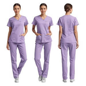 Hot Sale Wholesale Price Women's Lavender Nursing <b>Scrub</b> Set Medical Workwear Apparel - Product Image 3