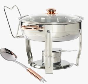 Ensemble de 4 réchauds de luxe en acier inoxydable de 5 litres pour buffet traiteur au meilleur prix - Product Image 1
