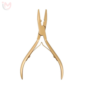 Professional Gold Hair Extension Tools Kit Pliers Scissors Loop <b>Needle</b> Metal Clips Curved <b>Needles</b> Leather Zipper <b>Case</b> Set OEM - Product Image 2
