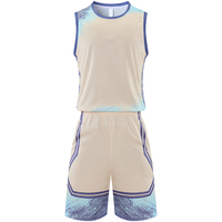 Setelan Seragam Basket Kustom untuk Dewasa Unisex Pakaian Olahraga 100% Poliester Cepat Kering Kualitas Premium