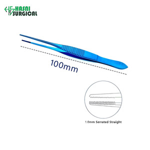 Pinzas para Tejidos, Pinzas Quirúrgicas Oftálmicas de Acero Inoxidable con Dientes Rectos de 0.3 mm, Juego de Instrumentos Quirúrgicos Manuales - Product Image 6