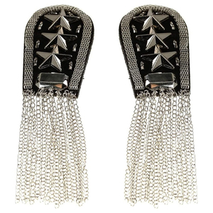 Wholesale Custom Embroidered Epaulettes Shoulder Boards with Sequin Decor Star Pattern Eco-Friendly for Uniform Ceremonial Wear - Product Image 4