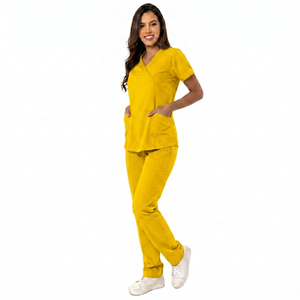 Conjuntos de Uniformes Quirúrgicos Ligeros de Manga Corta para Mujer, Personalizables en Color, de Poliéster y Algodón, Trajes para Médicos de Hospital, Uniformes para Enfermeras - Product Image 1