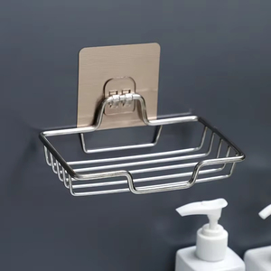 Support mural pour savon de haute qualité en acier inoxydable, porte-savon et porte-éponge, accessoires de salle de bain - Product Image 2