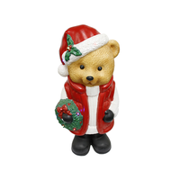 Ourson de Noël en plastique soufflé de Chine, modèle YM8014238, avec chapeau de Père Noël et couronne, décoration de fêtes, vente en gros B2B