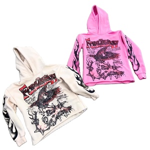 Sudadera con capucha para mujer de alta calidad 100% algodón visita viejo Casual bordado térmico logotipo personalizado Puff estampado al por mayor - Product Image 1