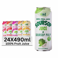 Voor 490ml fruitsap dranken, diverse smaken, suikervrij met vruchtvlees, private label OEM/ODM beschikbaar, fabrieksprijs