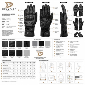 Guantes de cuero al por mayor para carreras, negros, transpirables, con protección de palma y cierre de velcro, unisex, para montar. - Product Image 6