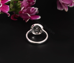 Vintage Floral Diamond <b>Ring</b> 0.28 Ct Natural Diamonds Round Cluster Art Deco Style Engagement <b>Ring</b> Elegant Antique Jewelry Gift - Product Image 4