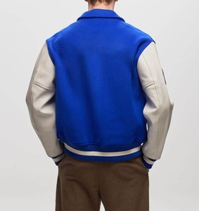 <b>Men</b> Varsity <b>Jacket</b> Custom Team Letterman <b>Baseball</b> <b>Jacket</b> Embroidered Wool Body Leather Sleeves Private Label OEM ODM Factory - Product Image 2