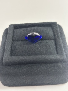 Zafiros azules cultivados en laboratorio, talla redonda trillón, facetados, sueltos, para la creación de joyas, zafiro corindón certificado. - Product Image 2