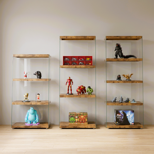 Vitrina Moderna de Madera y Vidrio con Tres Estantes para Figuras de Juguete y Coleccionables, Mueble para Sala de Estar - Product Image 4