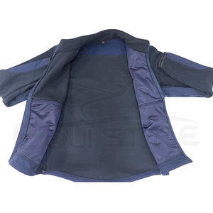 Veste tactique coupe-vent en polaire bleue, veste softshell pour la randonnée avec broderie personnalisée, vente en gros de vestes pour la randonnée, le camping et les activités de plein air - Product Image 2