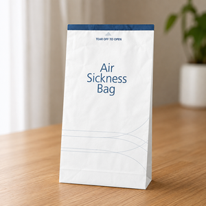Air Sickness Bag <b>Biodegradable</b> Eco-Friendly Green Kraft <b>Paper</b> Twisted Handles Offset Printing Self Adhesive Seal Disposable Bag - Product Image 6