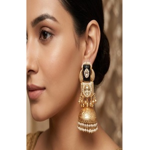 Designer Best Quality Stone Look Gold Plated <b>Earrings</b> Traditional Wear for Party Wedding Function Wear Collection For Wome - Product Image 1