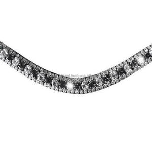 กำไลข้อมือวิบวับประดับคริสตัลสีทองแผ่นรองแบบนิ่มสีดำน้ำตาลสำหรับม้า - Product Image 4