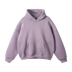 Sweat-shirt à capuche en polaire d'hiver uni, coupe régulière, tissu doux, pull-over pour un style streetwear minimaliste, vente en gros - Product Image 2