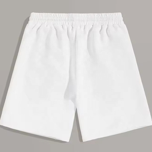 Pantalones Cortos Bermuda de Algodón Blanco para Hombre, Cintura Elástica, Color Sólido Informal, Tejido Transpirable, Corte Medio - Product Image 2