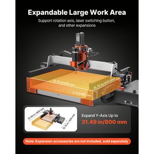 Machine de gravure et de fraisage CNC 3 axes avec broche 500W, rails linéaires doubles et vis à billes, 15,75 x 15,75 pouces - Product Image 4